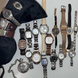 Mixed Fossil Watch Collection - Assorted Silver, Brown, Black, Cream Tones